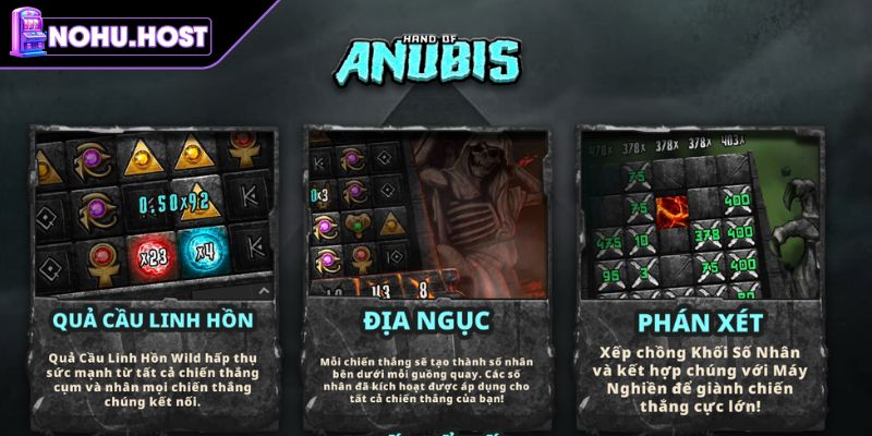 Anubis - Sức Mạnh Từ Vị Thần Ai Cập Trong Slot Game NOHU 1 Cách tính thắng trong Anubis