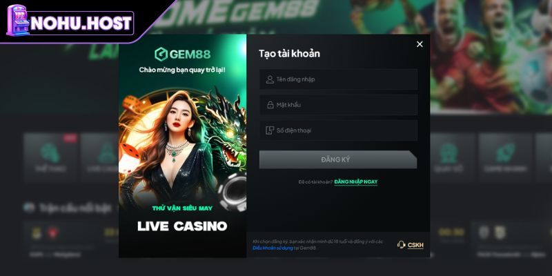 GEM88 - Sân Chơi Cá Cược Uy Tín, Minh Bạch Và Hấp Dẫn 3 Cách tạo tài khoản GEM88 cực kỳ nhanh gọn cho newbie